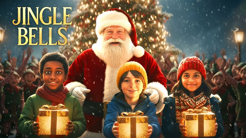 لیریک ویدیو آهنگ کریسمس Jingle Bells با زیرنویس فارسی و انگلیسی